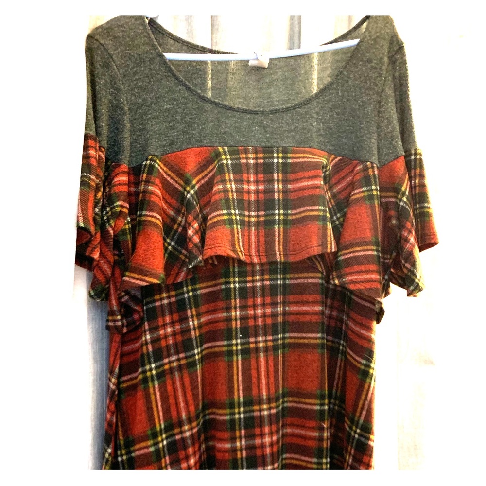 Plaid shirt dress